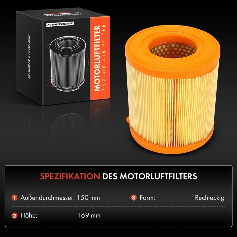 Frankberg Air Filter Compatible with A6 4F2 2.4L-4.2L 2004-2011 A6