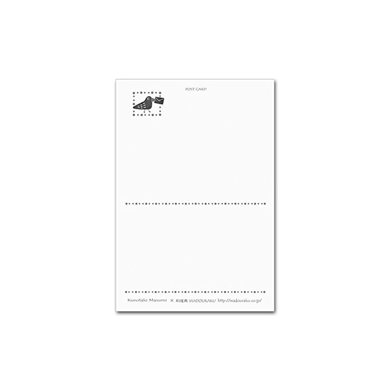 冬のイラスト ポストカード 「雪椿」 うさぎ絵葉書 和道楽