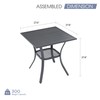 VICLLAX Small Patio Dining Table for 2/4, Square Metal Slatted