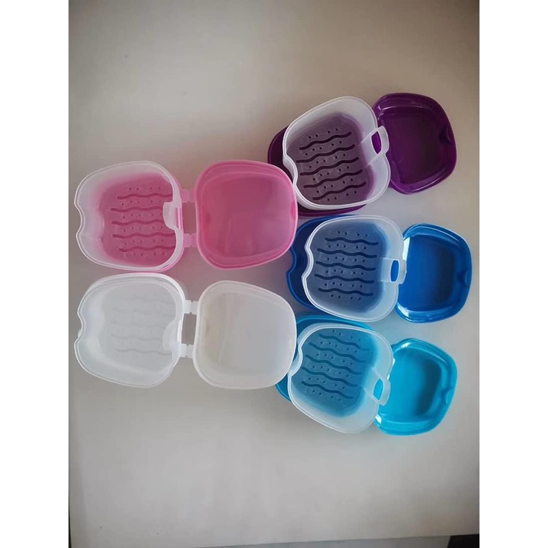 Denture Case, Denture Cup with Strainer,False Teeth Storage Box with
