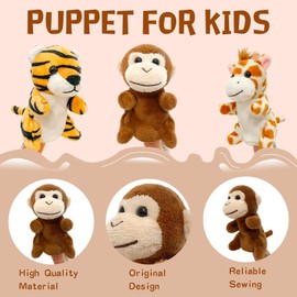 JUSTQUNSEEN 12Pcs Finger Puppet Set Jungle, Soft Plush Toy for Kids Realistic Jungle Plush Animal Finger Puppet Role-Playing Story Finger Puppet Animal Soft Plush Toy for Kids