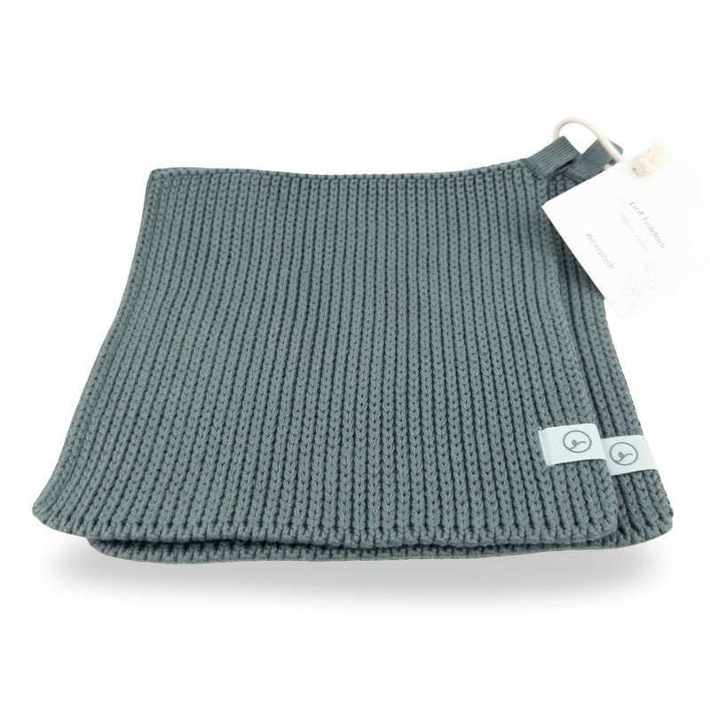Ecovask Pot Holders Two Pack Organic Cotton, Navy