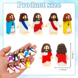 ONEST 20 Pieces Mini Jesus Figurines Little Jesus Figures Little Rubber Figurines Easter School Religious Party Favors Church Sunday School Gift