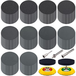 SIQUK Pack of 200 Sanding Discs Velcro 75 mm Wet Dry Sandpaper Sanding Pads Grit 180-5000 Sanding Sheets Sandpaper Round for Car Polishing Wood Metal