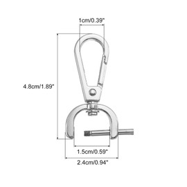 uxcell 1 Set Detachable Snap Hooks, 0.59" D Ring Swivel Clasp for Purses Push Gate Lobster Claw Clasps Fashion Clip Purse Making with Screwdriver, Silver