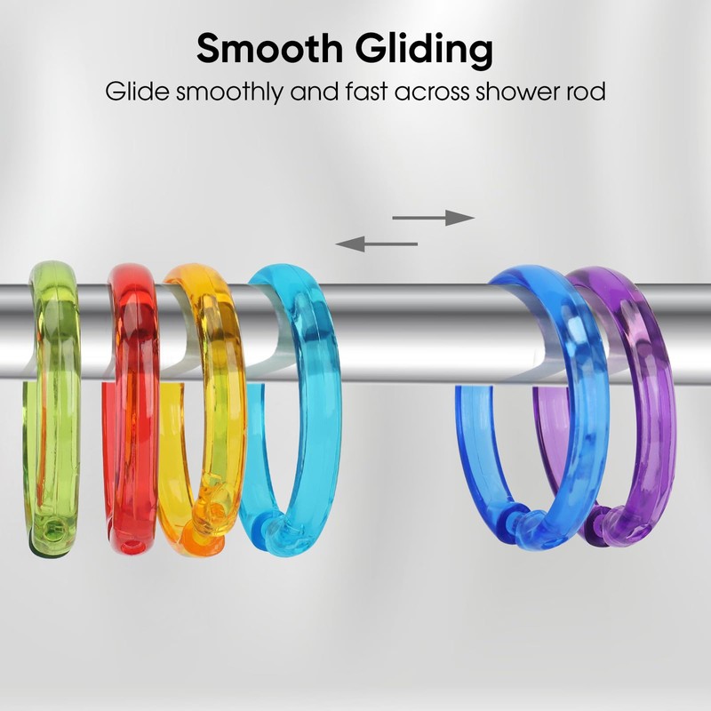 Premium Plastic Shower Curtain Rings Shower Curtain Hooks Gliding on