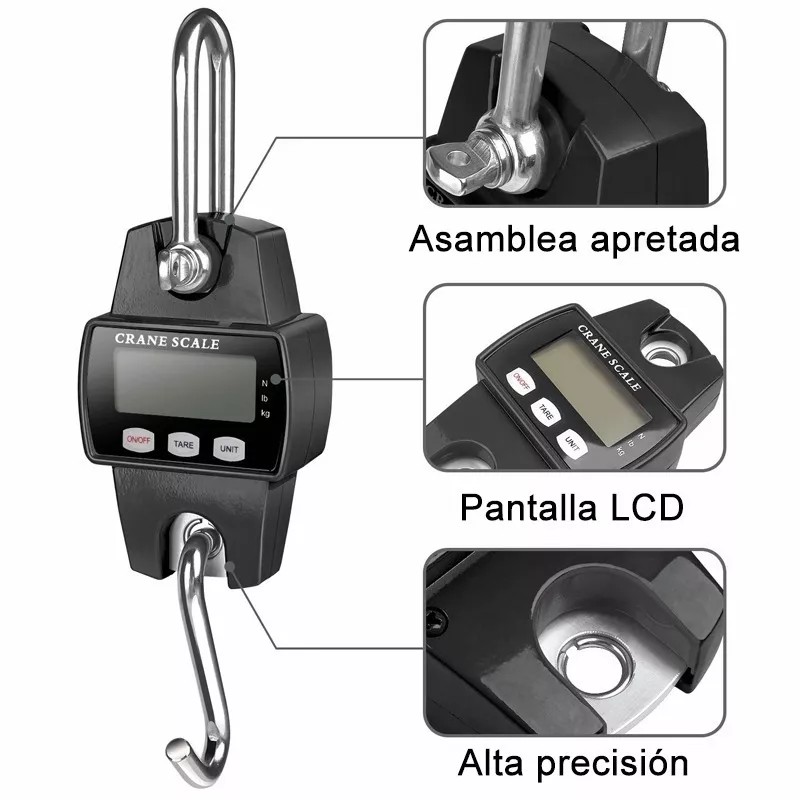Fnbrli Báscula Industrial Lcd Digital Portátil Para Colgar 500 Kg