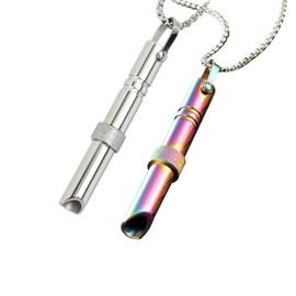 nernnernv 2 Pcs Mindful Breathing Necklace, Portable Stress Relief Mindful Breathing, Necklace for Smoking Cessation, Meditation in 2 Colors(Chroma/Silver)