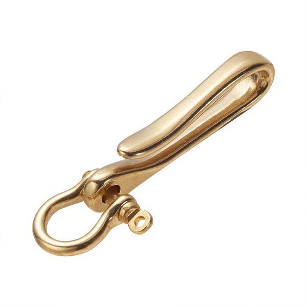 PH PandaHall Fish Hook Keychain, Brass Key Ring Golden Solid
