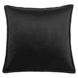 PiccoCasa Decorative Velvet Soft Cushion Covers 1PC, Square Solid Throw Pillow Covers for Sofa Couch Bedroom - 45x45cm/18x18 Inches Hidden Zipper Cushion Covers Black