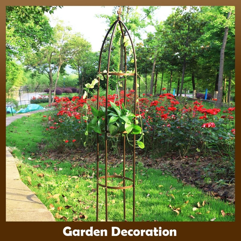 100% Metal Obelisk Garden Trellis 6.3 Feet Tall Sturdy Plant