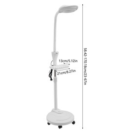 DDBESSIC Magnifying Glass with Light 16X, LED Floor Lamp with Tray and Wheels Height Angle Brightness Adjustable Rolling LED Magnifying Lamp Dentists Esthetician Light for Beauty Salons (with Wheels)