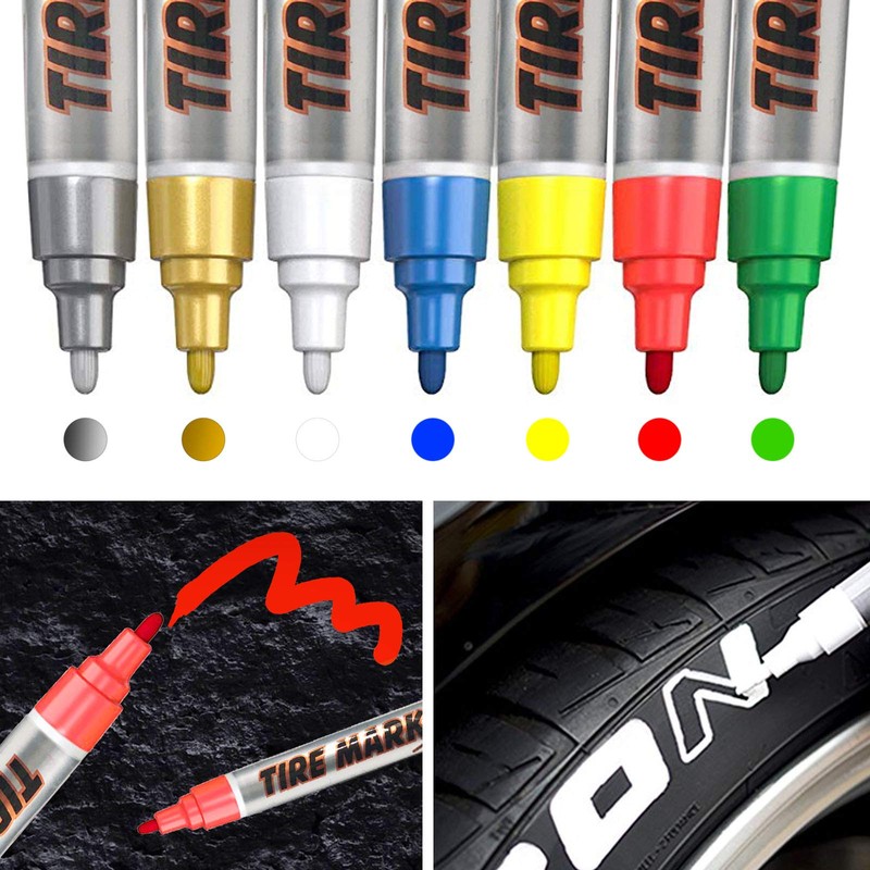 MC MOTOPARTS Permanent Color Tire Pen Marker Lettering Paint Drawing