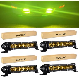 MAYELLO 4X 7inch Ultra Slim LED Light Bar 6D Spot Flood Driving for UTV Offroad Truck US