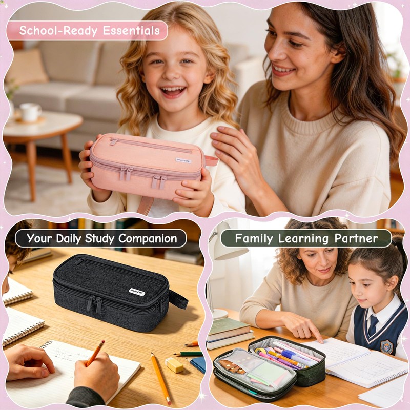Double Layer Large Big Capacity Pencil Case Pouch Bag with