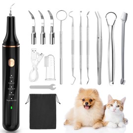 Lullu 14 Kit Pulizia Denti Cane, Ablatore Tartaro Ultrasuoni Cani Elettrico