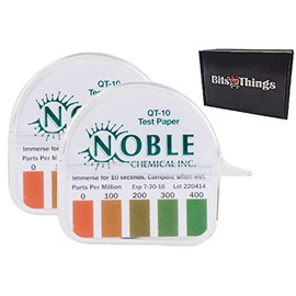Bits N Things Noble QT-10 Quaternary Quaternary Sanitizer Test Tape 15 feet Roll - 0-400ppm (2 Pack)