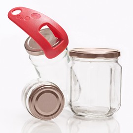 Priot Lifty Jar Opener | Jar Opener | Lid Seal Releaser for Weak Hands, Children, Seniors, People with Arthritis, Kitchen Aid to Open Lightweight Glass Lid - Red