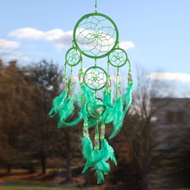 Pink Pineapple handmade dream catcher with silver beads, 12 cm diameter, 35 cm long