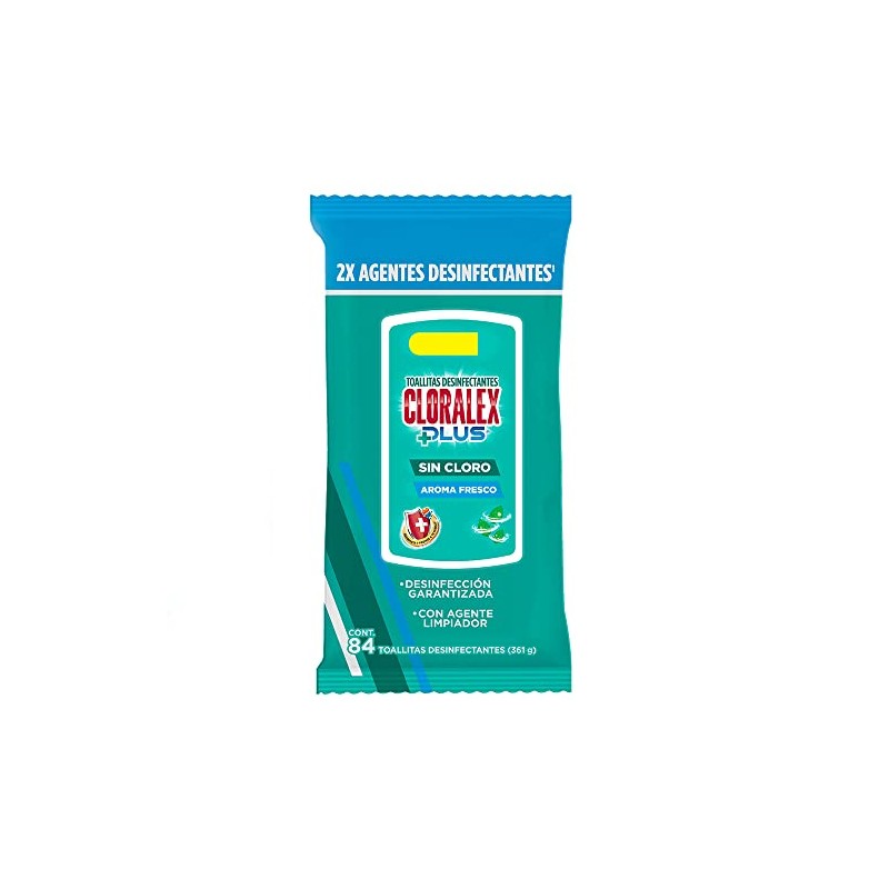 Cloralex Toallitas Desinfectantes Fresco Aroma Sin Cloro 84 Pzs