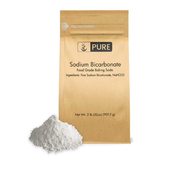 PURE Sodium Bicarbonate (Baking Soda) (2 lb.), Eco-Friendly Packaging, Highest Purity, Food Grade