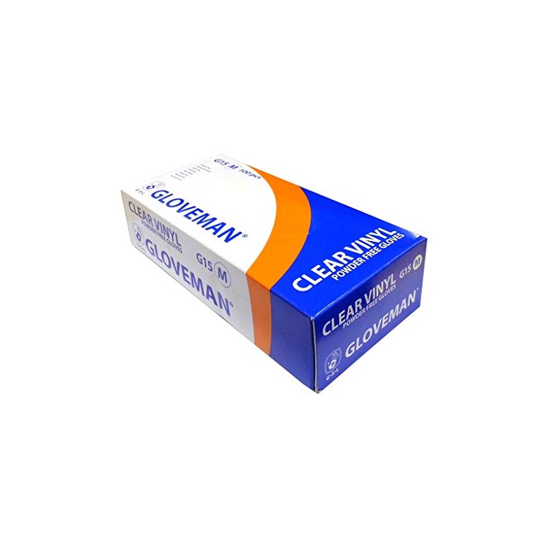 1 Box of Gloveman Clear Vinyl Powder Free Gloves -