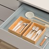 Silverware Tray for Drawer, Stackable Kitchen Bamboo Drawer Organizer 9"