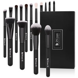 DUcare Brochas de maquillaje profesionales 15pcs Brochas para maquillaje set brocha Kabuki, base, mezcla de polvo, rubor, correctores, sombras de ojos