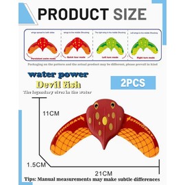 LEEQBCR Devil Fish Swimming Pool Toy, Water Toy Children, Pool Toy, Diving Rings for Children, Diving Toy, Water Toy for Swimming Pool, Underwater Glider (2 Pieces, Red and Green)
