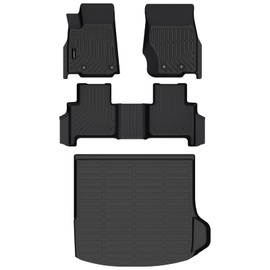 All Weather Floor Mats Cargo Mat Fit for Jeep Grand Cherokee(WL Include 4xe, Not WK2 or WL75) 2022-2025 5 Seat Only TPE Rubber Liners All Season Guard Odorless Anti-Slip Floor Mats Cargo Liner