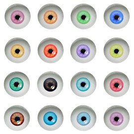 10pairs 25mm Glass Paper Sticker Human Eyes for Art Dolls Sculptures Props Masks Fursuits Jewelry Making Taxidermy Flatback