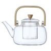 Household Teapot 1000ml Large Capacity Multifunctional Borosilicate Teapot with Bamboo