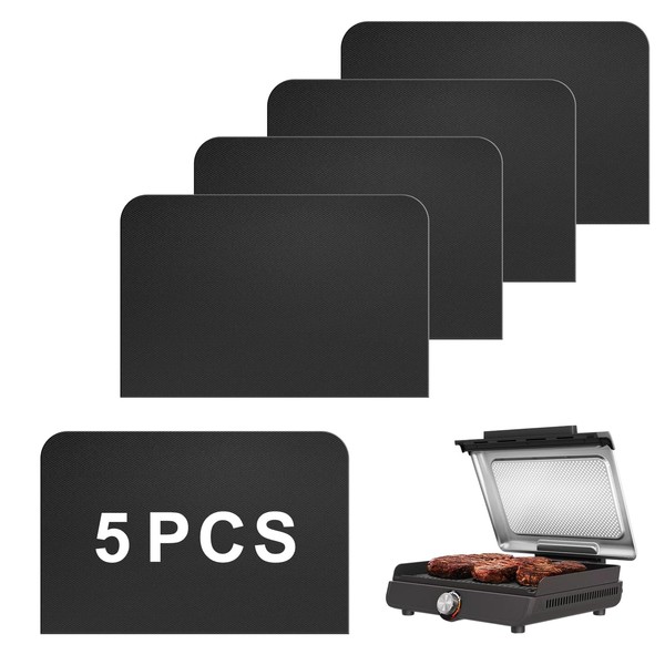 5 PCS Reusable Grill Mat Compatible with Ninja Sizzle Indoor