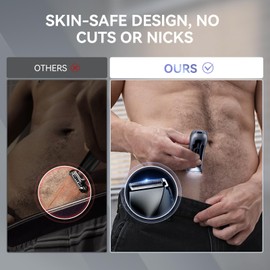 Manscape Body Hair Trimmer for Men - Groin & Pubic Hair Trimmer for Men, Bikini Shaver for Women with LED Light Travel Case IPX7 Waterproof Wet Dry Use Rechargeable Body Trimmer for Mens Gifts (Black)