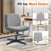 Adjustable Swivel Wide Desk Armless Cross-Legged Rocking Chair for Office