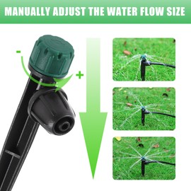 FOGWOWO Pack of 50 Drip Irrigation Emitter Dripper for 1/4 Inch Irrigation Hose, 360 Degree Adjustable Irrigation Dripper to 5.5 Inch Post for Garden Irrigation System