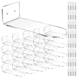 Treela 20 Pack Floating Shoe Shelves for Wall Acrylic Floating Sneaker Shelves Display Shoe Wall Shelf Easy to Install Collections Includes Cross Screws Expansion Tubes(Clear,Large,Semicircular)