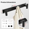 Black Coat Hooks, Wall Mounted Coat Rack – 3 Hoooks