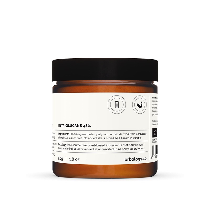 100% オーガニック冬虫夏草パウダー 50g - 48% ベータグルカン - 冬虫夏草 - スモールバッチ