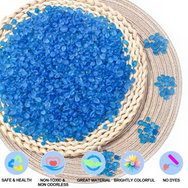 Keedolla 0.5 Lb Blue Glass Aquarium Rocks Fish Tank Gravel Bulk Polished, 6-9mm Frosted Sea Glass Stones Marbles for Aquarium Decor Rocks, Vase Fillers, DIY Crafts