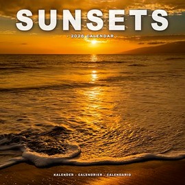Sunsets Calendar 2026 | 12 Month Wall Calendar | Avonside Publishing | Plastic Free Packaging