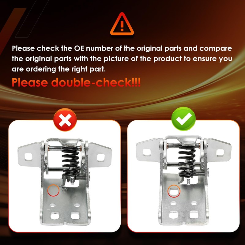 Upper Door Hinge Driver Side Left LH, Compatible with 02-08
