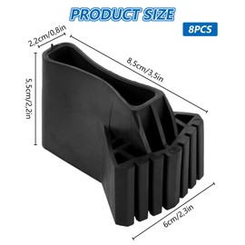 Pack of 8 Replacement Ladder Feet, Non-Slip Ladder Caps, Ladder Feet, Black Ladder, Foot Cover, Ladder, Accessories for Telescopic Ladders, Herringbone Ladders, Technical Ladders