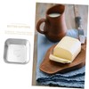 Mikinona 1pc Stainless Steel Square Butter Box with Lid Beef