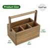 VaeFae Acacia Silverware Caddy with Handle, Wooden Utensil Holder, Mulip-pose
