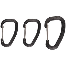 TS Tactical Store Pack of 3 Wildo Carabiners (1 x Large + 2 x Medium) for Survival Backpack, Hiking, Camping, Outdoor, Hunting, Fishing