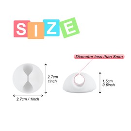 Shintop Cable Clips, 6 Pack White Cord Holder Cable Management Wire Organizer for Organizing Desk Nightstand Car Phone Charger