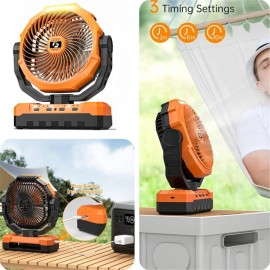 Unbranded 12000mAh Camping Fan LED Light Detachable Rechargeable Battery Light Fan Charger