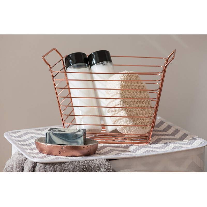 Premier Housewares Neptune Oval Soap Dish, Concrete, Grey/Copper, 11 x