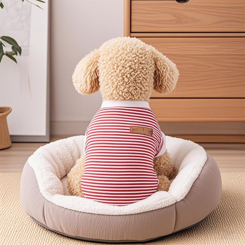 Dog Clothes T-Shirt, Summer, Cotton, Cute, Fashionable, Striped Shirt, Dog
